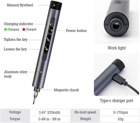 Portable 3 6V Electric Screwdriver Set with Magnetizer LED Light Multiple Bits for Electronics Repairs DIY Projects in Kuwait