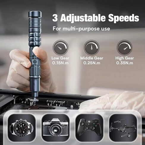 Electric Screwdriver For CS0603A Mini Electric Screwdriver Set Rechargeable Lithium Technology 3 Adjustable Speed 200rpm Torque Precision Tool（Type:A Set) in Kuwait