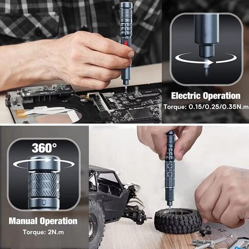 Electric Screwdriver For CS0603A Mini Electric Screwdriver Set Rechargeable Lithium Technology 3 Adjustable Speed 200rpm Torque Precision Tool（Type:A Set) in Kuwait