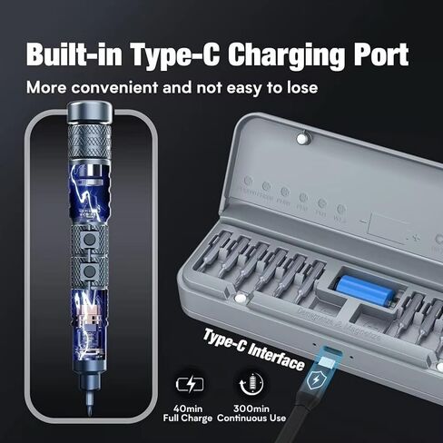 Electric Screwdriver For CS0603A Mini Electric Screwdriver Set Rechargeable Lithium Technology 3 Adjustable Speed 200rpm Torque Precision Tool（Type:A Set) in Kuwait