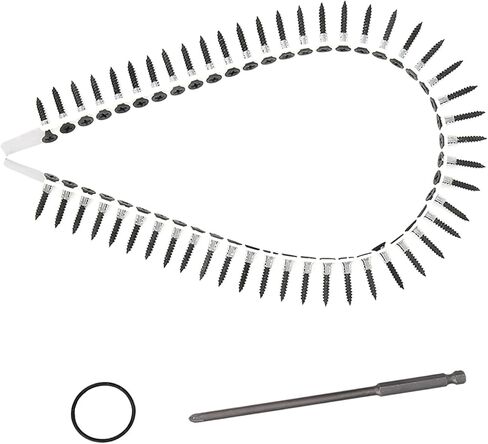 Goshyda Automatic Chain Nail Adjustable Screw Electric Drill for Woodworking Tool Enthusiasts Black Aluminum Alloy, 50Pcs Nails, for Gypsum Board Ceiling in Kuwait