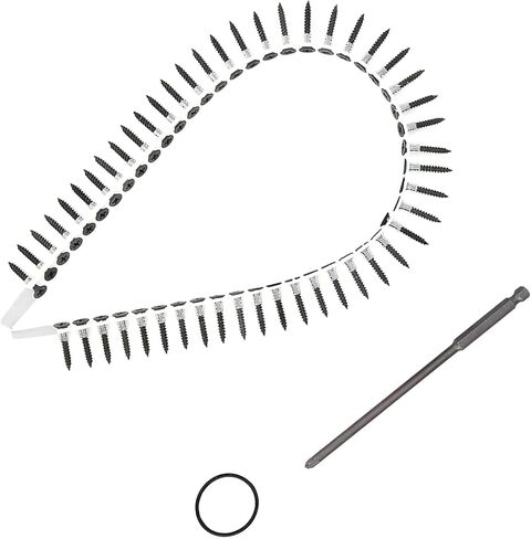 Goshyda Automatic Chain Nail Adjustable Screw Electric Drill for Woodworking Tool Enthusiasts Black Aluminum Alloy, 50Pcs Nails, for Gypsum Board Ceiling in Kuwait