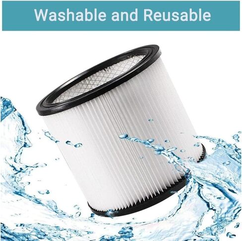 عبوتان من المرشحات البديلة المتوافقة مع Shop Vac 90304 90333 90350، مرشحات خرطوشة قابلة لإعادة الاستخدام وقابلة للغسل بسعة 5 جالون و12 جالون وما فوق المكانس الرطبة/الجافة in Kuwait