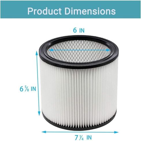 عبوتان من المرشحات البديلة المتوافقة مع Shop Vac 90304 90333 90350، مرشحات خرطوشة قابلة لإعادة الاستخدام وقابلة للغسل بسعة 5 جالون و12 جالون وما فوق المكانس الرطبة/الجافة in Kuwait