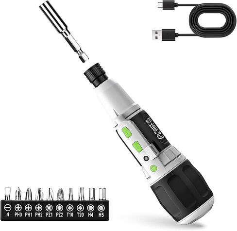 Electric Screwdriver Cordless Power Screwdrivers Set Tool Kit Torque Settings LED Work Light Rechargeable for Furniture Bike Repair Tool in Kuwait
