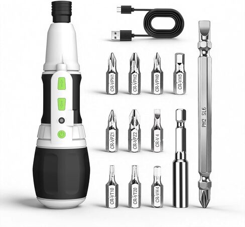 Electric Screwdriver Cordless Power Screwdrivers Set Tool Kit Torque Settings LED Work Light Rechargeable for Furniture Bike Repair Tool in Saudi Arabia