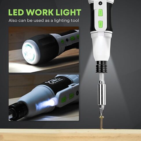 Electric Screwdriver Cordless Power Screwdrivers Set Tool Kit Torque Settings LED Work Light Rechargeable for Furniture Bike Repair Tool in Saudi Arabia
