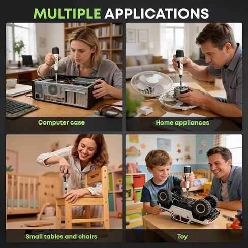 Electric Screwdriver Cordless Power Screwdrivers Set Tool Kit Torque Settings LED Work Light Rechargeable for Furniture Bike Repair Tool in Saudi Arabia