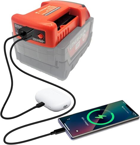 for Mak.ita 18V Battery Adapter - Dual USB-C & USB-A Fast Charger with Belt Clip, Portable Power Converter for Phones, Tablets, Tools (Battery Not Included) in Kuwait
