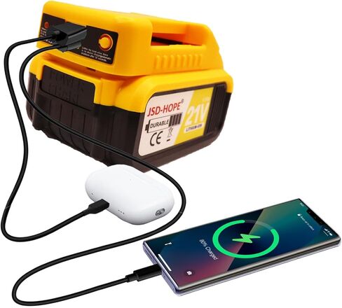 لمحول بطارية Mak.ita 18 فولت - شاحن سريع مزدوج USB-C وUSB-A مع مشبك حزام، محول طاقة محمول للهواتف والأجهزة اللوحية والأدوات (البطارية غير متضمنة) in Kuwait