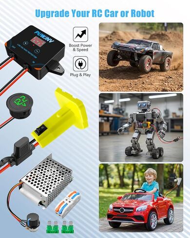 مجموعة تحويل محول بطارية عجلة الطاقة المتوافقة مع بطارية Ryobi 18 فولت مع منظم الجهد الكهربي، وواقي الجهد المنخفض، ومحطات الصمامات والأسلاك لألعاب السيارات الروبوتية لشاحنة RC in Kuwait