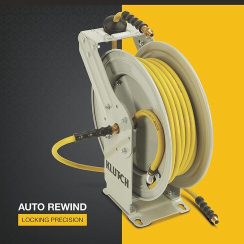 Klutch Auto-Rewind Dual Arm Air Hose Reel, with 3/8in. x 50ft. Hose, 300 PSI in Kuwait