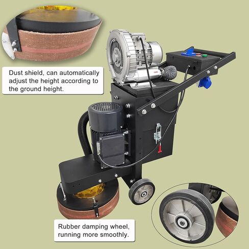 Electric Concrete Floor Grinder Ground Polishing Machine with 20L Vacuum Dust Collector Concrete Surface Grinder 4 Grinding Discs for Old Ground Restoration 220V in Kuwait