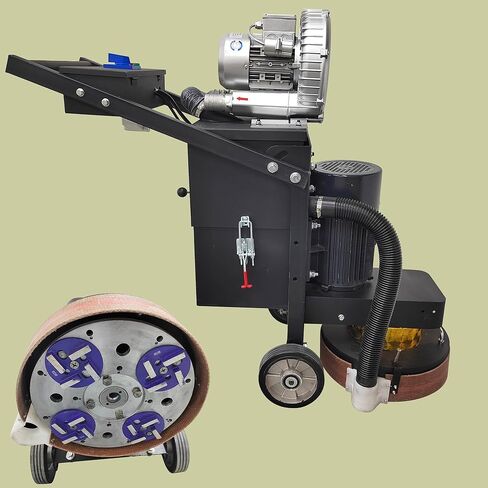 Electric Concrete Floor Grinder Ground Polishing Machine with 20L Vacuum Dust Collector Concrete Surface Grinder 4 Grinding Discs for Old Ground Restoration 220V in Kuwait