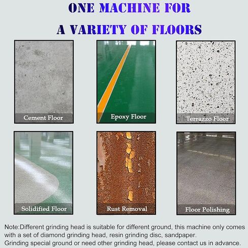 Electric Concrete Floor Grinder Ground Polishing Machine with 20L Vacuum Dust Collector Concrete Surface Grinder 4 Grinding Discs for Old Ground Restoration 220V in Kuwait