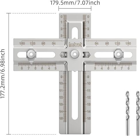 Imbot Cabinet Hardware Doweling Jig، مقبض خزانة من الفولاذ المقاوم للصدأ، قالب مقبض خزانة قابل للتعديل، دليل حفر النجارة الدقيق للمقابض والمقابض والسحب in Kuwait