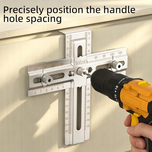 Imbot Cabinet Hardware Doweling Jig، مقبض خزانة من الفولاذ المقاوم للصدأ، قالب مقبض خزانة قابل للتعديل، دليل حفر النجارة الدقيق للمقابض والمقابض والسحب in Kuwait