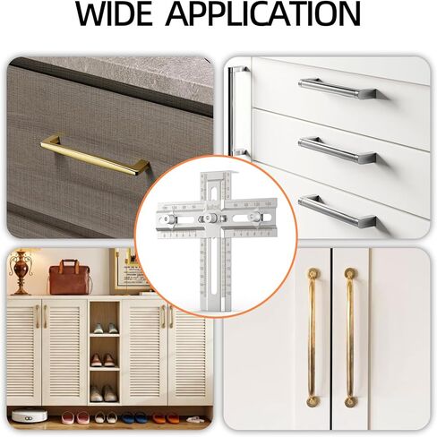 Imbot Cabinet Hardware Doweling Jig، مقبض خزانة من الفولاذ المقاوم للصدأ، قالب مقبض خزانة قابل للتعديل، دليل حفر النجارة الدقيق للمقابض والمقابض والسحب in Kuwait