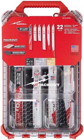 49-22-5640 لـ SAWZALL للشفرة لمجموعة PACKOUT - 22 قطعة لأداة Milwaukee in Kuwait