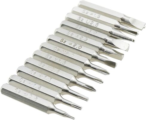 RLECS 12PCS Length 28mm Silver S2 Chrome Molybdenum Steel Special Shaped S2 Screwdriver Insert Drill Bit U2.6 Type Suitable for Home Repair DIY Projects Electronic Maintenance Installation in Kuwait