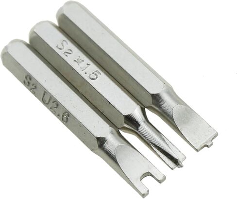 RLECS 12PCS Length 28mm Silver S2 Chrome Molybdenum Steel Special Shaped S2 Screwdriver Insert Drill Bit U2.6 Type Suitable for Home Repair DIY Projects Electronic Maintenance Installation in Kuwait