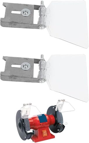BestYiJo Bench Grinder Eye Shield - الفولاذ المقاوم للصدأ المتين والدروع البلاستيكية عالية الشفافية لمطاحن المقاعد، طقم بديل مكون من قطعتين in Kuwait