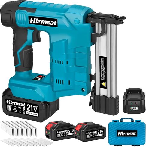 18 Gauge Brad Nailer Cordless,2-In-1 Brushless Nail Gun And Staple Gun with 2×4.0Ah Battery,Electric Pistola De Clavos De Bateria with 1200Pcs Nails for Woodworking,Home Improvement DIY in Kuwait