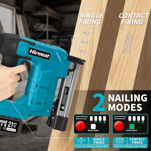 18 Gauge Brad Nailer Cordless,2-In-1 Brushless Nail Gun And Staple Gun with 2×4.0Ah Battery,Electric Pistola De Clavos De Bateria with 1200Pcs Nails for Woodworking,Home Improvement DIY in Kuwait