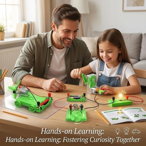 Physics Science Lab Learning Circuit kit, Electricity Experiment Set,DIY DC Electrical Motor Model Wind Powered Carts Building Circuits for Kids Junior Senior High School Students (1 Set) in Saudi Arabia