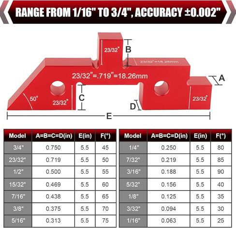 14 Pcs Aluminum Alloy Setup Blocks for Woodworking, Precision Router & Table Saw Setup Bars, Height Depth Angle & Fence Alignment Gauge Set with Storage Case in Kuwait