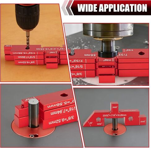 14 Pcs Aluminum Alloy Setup Blocks for Woodworking, Precision Router & Table Saw Setup Bars, Height Depth Angle & Fence Alignment Gauge Set with Storage Case in Kuwait