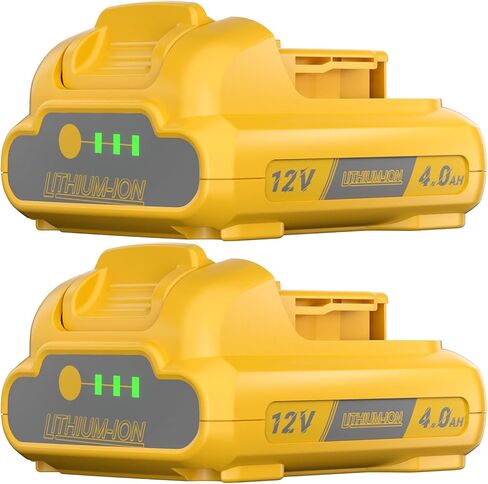 استبدال بطارية Dewalt 12V DCB120 4.0Ah - استبدال DCB120، DCB121، DCB127 DCB124 - بطاريات ليثيوم أيون قابلة لإعادة الشحن لأدوات Dewalt 12volt اللاسلكية 2 حزمة in Kuwait