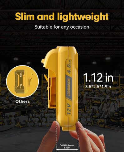 استبدال بطارية Dewalt 12V DCB120 4.0Ah - استبدال DCB120، DCB121، DCB127 DCB124 - بطاريات ليثيوم أيون قابلة لإعادة الشحن لأدوات Dewalt 12volt اللاسلكية 2 حزمة in Kuwait