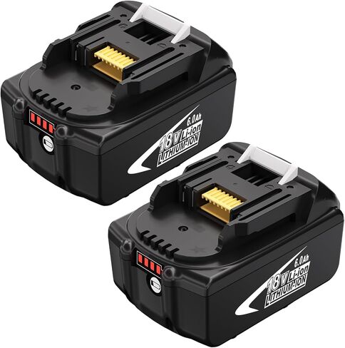 18 Volt Lithium-Ion 6.0Ah Battery Replacement for Makita 18V Battery BL1860B, 2-Pack in Saudi Arabia
