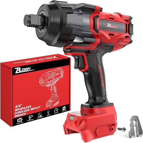 مفتاح ربط تأثير لاسلكي متوافق مع بطارية ميلووكي 18 فولت، 3/4 بوصة 2000FT-LBS 2700N.m محرك تأثير عزم دوران عالي، مسدس تأثير بدون فرش مع 4 أوضاع للسرعة وإضاءة LED للسيارة والمنزل والخارج in Kuwait