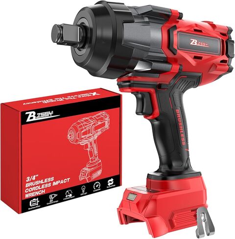 مفتاح ربط تأثير لاسلكي متوافق مع بطارية ميلووكي 18 فولت، 3/4 بوصة 2000FT-LBS 2700N.m محرك تأثير عزم دوران عالي، مسدس تأثير بدون فرش مع 4 أوضاع للسرعة وإضاءة LED للسيارة والمنزل والخارج in Kuwait