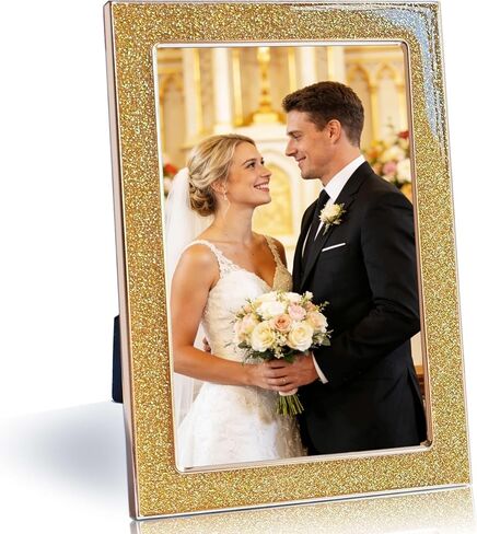 Glittering Enamel Picture Frames 8x10, 8 by 10 Red Photo Frame with Real Glass & Velvet Back, Metal frame for Tabletop or Wall, Stunning Home Décor & Weddings Thanksgiving Christmas gift in Saudi Arabia