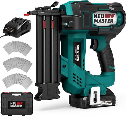 NEU MASTER Nail Gun يعمل بالبطارية، مسدس أظافر لاسلكي-18GA 2 بوصة مسمار مع تعديل العمق/1800 قطعة أظافر، مسمار براد متعدد الاستخدام للتقليم والقولبة والأعمال الخشبية، DIY - بطارية وشاحن 20 فولت (متجدد) in Kuwait