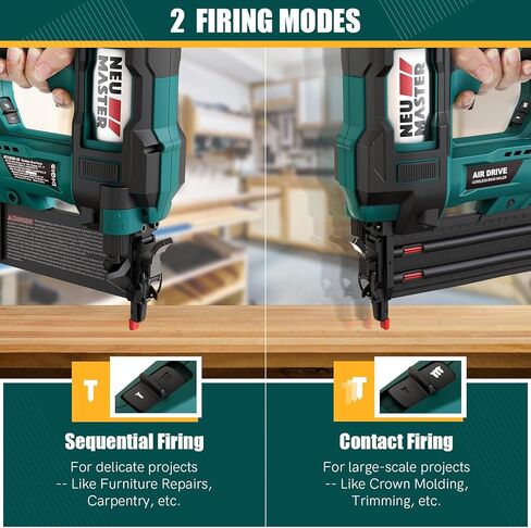 NEU MASTER Nail Gun يعمل بالبطارية، مسدس أظافر لاسلكي-18GA 2 بوصة مسمار مع تعديل العمق/1800 قطعة أظافر، مسمار براد متعدد الاستخدام للتقليم والقولبة والأعمال الخشبية، DIY - بطارية وشاحن 20 فولت (متجدد) in Kuwait