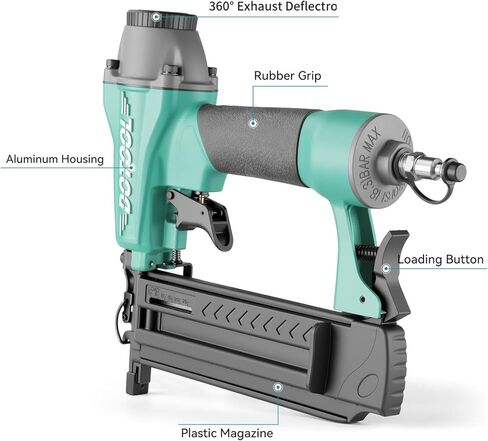 جهاز تثبيت المسامير الهوائي مقاس 18 بوصة من 3/8 بوصة إلى 2 بوصة متوافق مع أي ضاغط هواء، للنجارة، والأعمال اليدوية، وأعمال النجارة in Kuwait