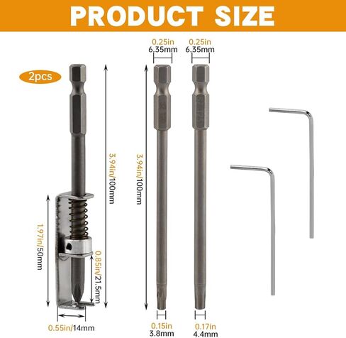2Pcs Spring-loaded Screw Holder Bit, Anti-drop Screwdriver Bit, Bit Holder Universal Screw Retaining Tool for Electricians, Mechanics, DIY Home Repair(COLOR:silver) in Saudi Arabia