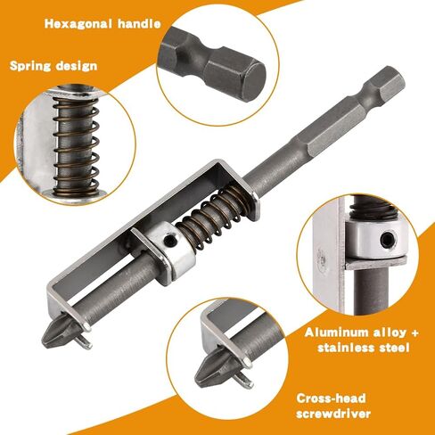 2Pcs Spring-loaded Screw Holder Bit, Anti-drop Screwdriver Bit, Bit Holder Universal Screw Retaining Tool for Electricians, Mechanics, DIY Home Repair(COLOR:silver) in Saudi Arabia