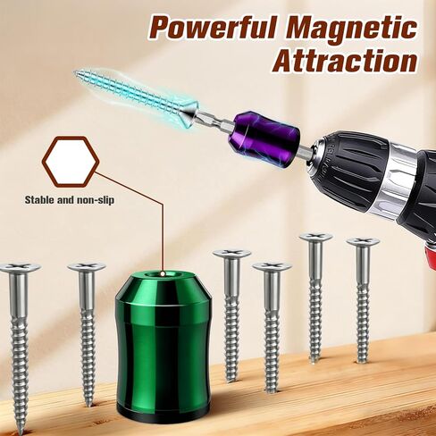 Magnetic Screw Ring: 1/4 Inch (6.35mm) Universal Detachable Drill Bit Magnetizer, Strong Magnetic Adhesion Prevents Screw Drop for Hex Screwdriver and Power Bits (6 Pcs) in Saudi Arabia