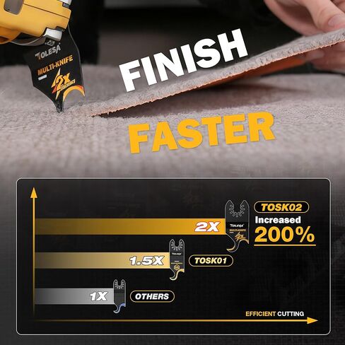 شفرة سكين خطاف متعددة الأدوات من TOLESA (Pro)، 5 قطع شفرات منشار أداة كهربائية لقطع ألواح أسقف المواد الناعمة، سجادة أرضية PVC، ورق مقوى in Kuwait
