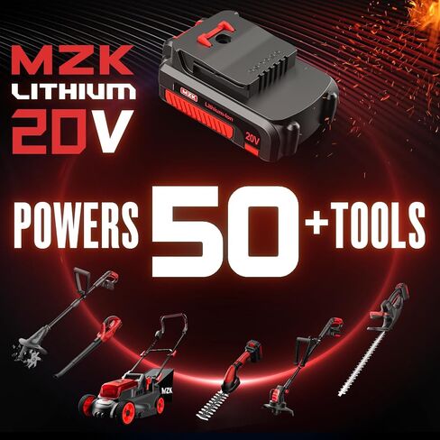 MZK 20V Cordless Tiller Cultivator with Steel Tines,8-inch Wide Battery Powered Garden Cultivator, 360RPM Electric Tiller for Lawn/Gardening/Soil Cultivation(2 * 2AH Battery&Charger Included),TC08D01 in Kuwait