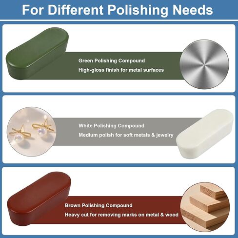208PCS Polishing Kit for Dremel, Felt Buffing Wheels Set with 1/8" Shank, 1" 1/2" 3/8" Polishing Bits with Mandrel & Polish Compound for Metal Wood Jewelry in Kuwait