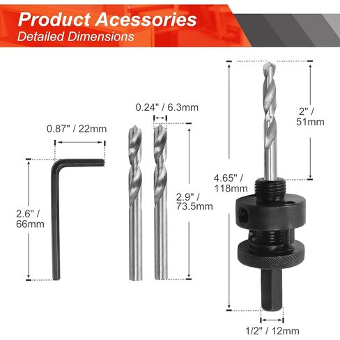 12 Inch Hole Saw with 1/2" Triangle Shank Quick Change Arbor, JTemgle Bi-Metal Hole Saw Heavy Duty Hole Cutting Tool for Cornhole Boards, Recessed Lights, Wood, Plastic, Drywall & Soft Metal in Kuwait