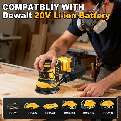 Brushless Cordless Orbital Sander Compatible with Dewalt 20V MAX Battery, 12,000 OPM Palm Sander with Dust Bag, Lightweight Power Sander for Wood, Metal & DIY (Tool Only) in Kuwait