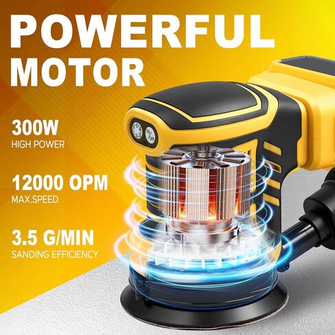 Brushless Cordless Orbital Sander Compatible with Dewalt 20V MAX Battery, 12,000 OPM Palm Sander with Dust Bag, Lightweight Power Sander for Wood, Metal & DIY (Tool Only) in Kuwait