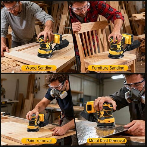 Brushless Cordless Orbital Sander Compatible with Dewalt 20V MAX Battery, 12,000 OPM Palm Sander with Dust Bag, Lightweight Power Sander for Wood, Metal & DIY (Tool Only) in Kuwait